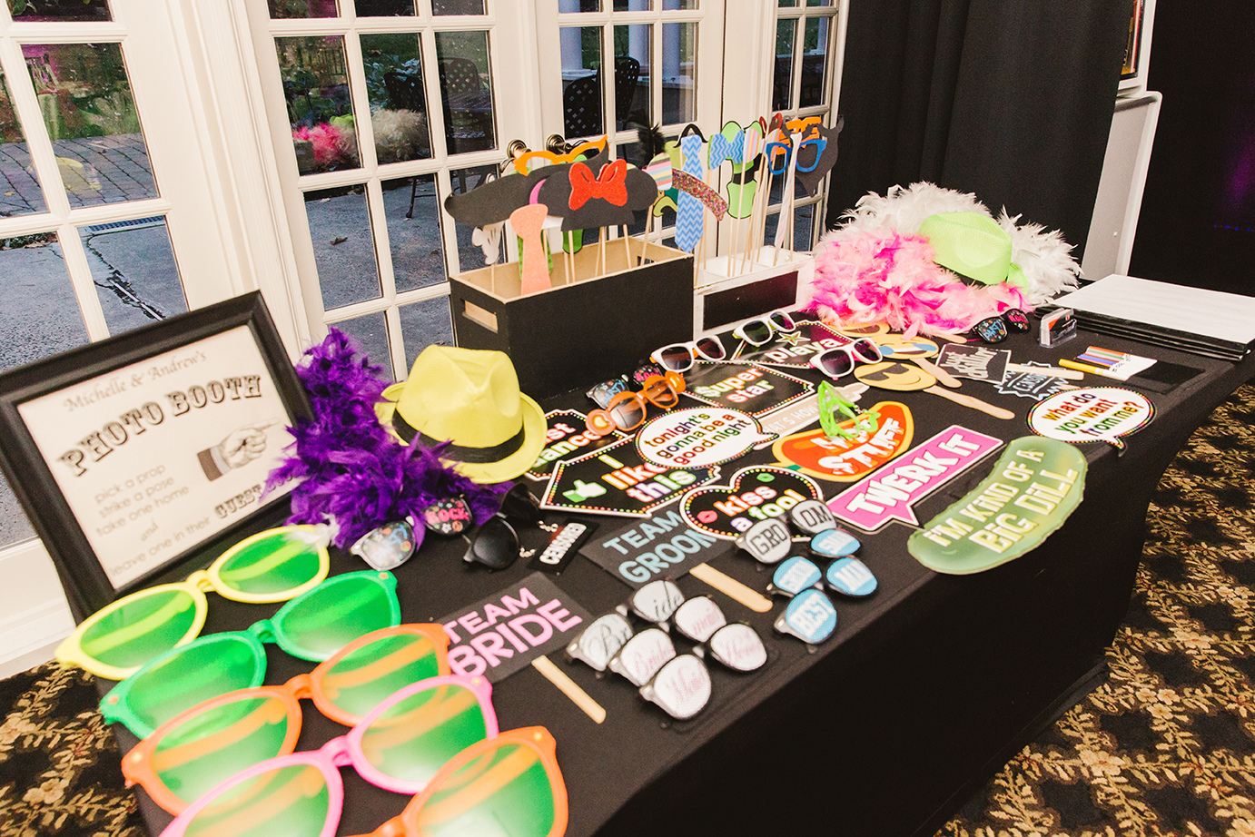 Photo Booth props Woodwinds branford ct Garden room